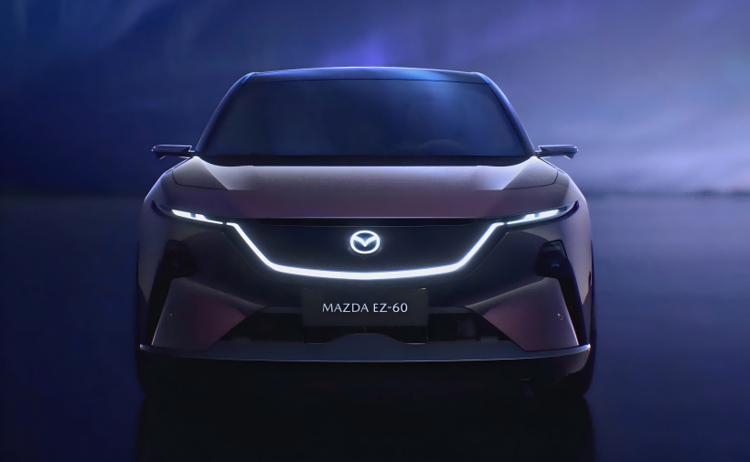 ภาพอย่างเป็นทางการของ Mazda EZ - 60 การออกแบบนั้นมีอนาคตมาก มันจะเปิดตัวครั้งแรกในวันที่ 23 เมษายน